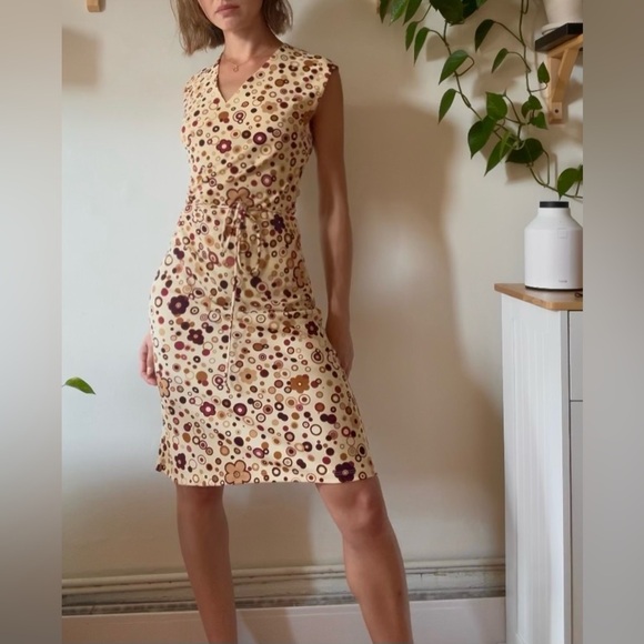 Rave Retro Flower Print Midi Dress – M (fits S-M) - Picture 1 of 5